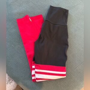 Bombshell Sportswear  Athletic Leggings Black Red White